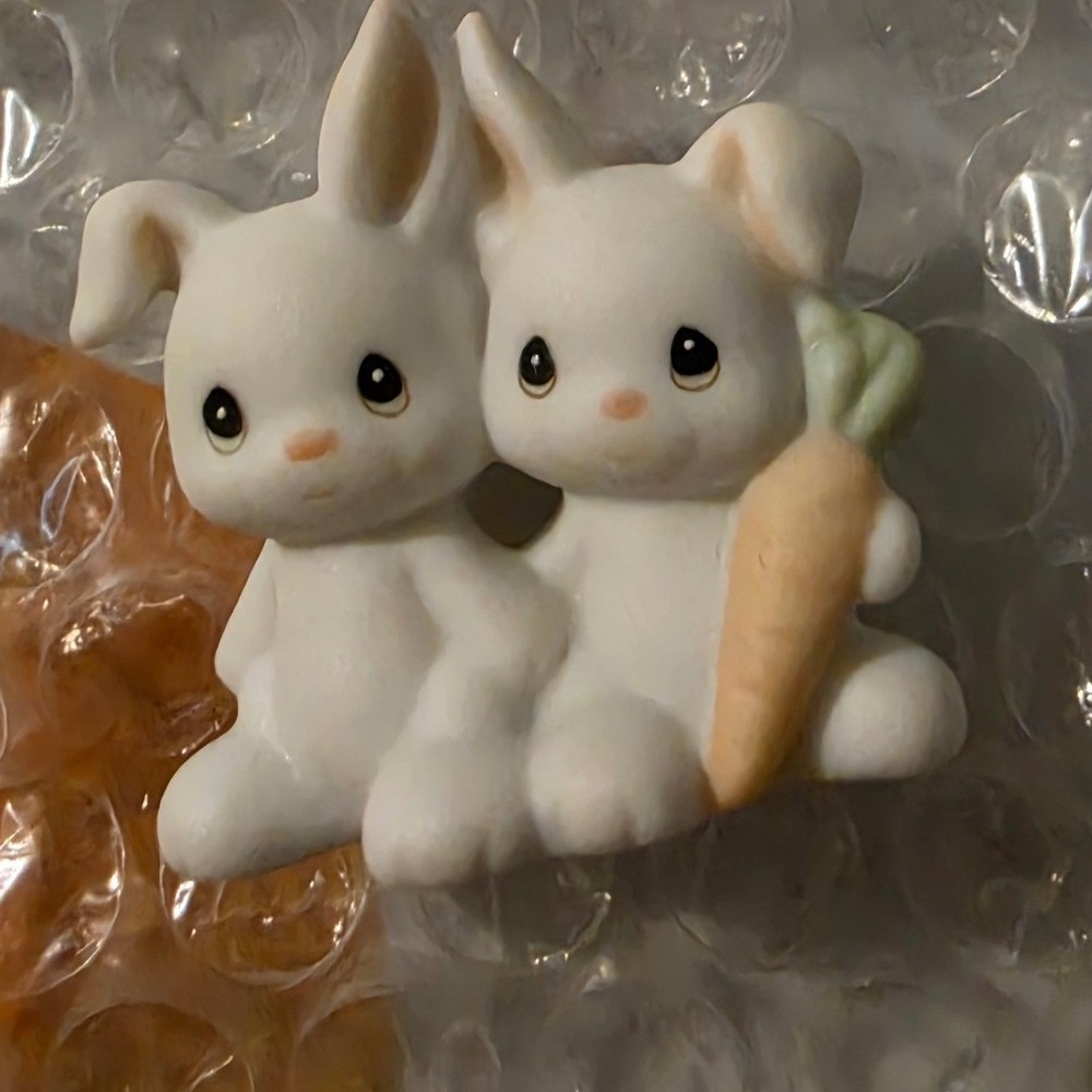 Precious Moments Two by Two Bunnies Figurine 530123 Vintage 1992 Enesco Boxed